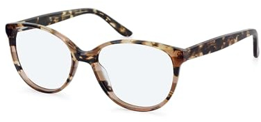 Episode Brille mit Sehstärke für Damen optional mit Sonnenbrillentönung oder Blaulichtfilter, Rund, gefertigt aus Acetat, Modell: EPO-265-C1-50 (inklusive Brillenetui)