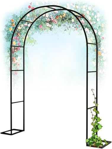 Arche de jardin en métal robuste avec treillis pour plantes grimpantes, décoration d'arche de mariage, arche résistante aux intempéries (taille : 160 x 220 x 40 cm)