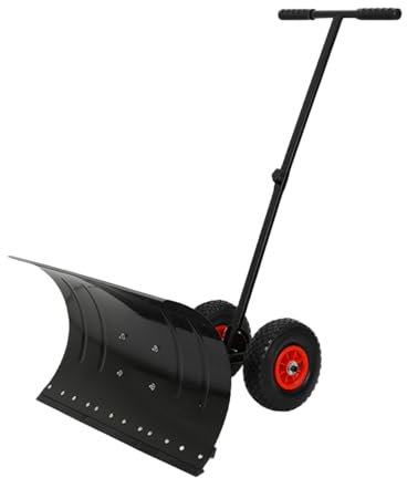Generico Pala per la rimozione della Neve, Pala da Neve, Snowboard con Ruote, Pala da Neve efficiente con Ruote, aratro con Lama Grande e Maniglia Regolabile, Strumento efficiente per la rimozione de