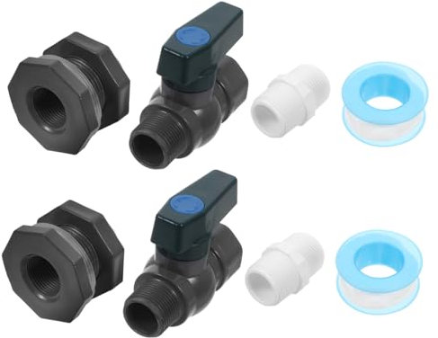 VINTORKY 2satz Wasserhahn Regentonnen Und Tanks Anschlussrohr Mit Schottverschraubung Adapter Für Gartenbewässerung Pool Und Wanne Aus PVC Für Widerstandsfähigen Gebrauch