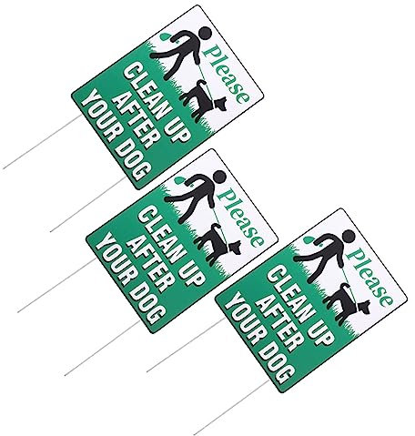 Kisangel 3Piezas Señal De Advertencia Para Limpiar Después De Su Perro Carteles De Caca De Perro Para Jardín Aviso De No Dejar Suciedad El Césped