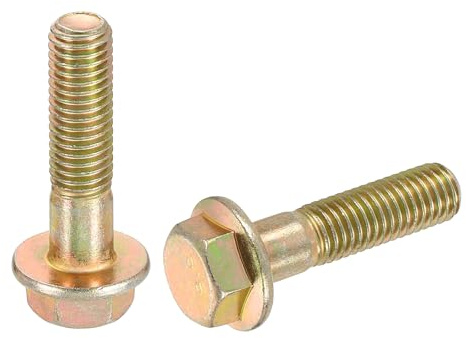 sourcing map Lot de 5 boulons hexagonaux à bride métrique M10-1,5 x 40 mm Filetage partiel DIN 6921 Boulons hexagonaux en acier carbone plaqué zinc coloré