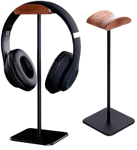 WEFHEF Support Casque Bureau Bois 28 * 10 * 10cm Support Universel pour Écouteurs Support Casque Écouteur s'adapte à Toutes Les Tailles d'Écouteurs
