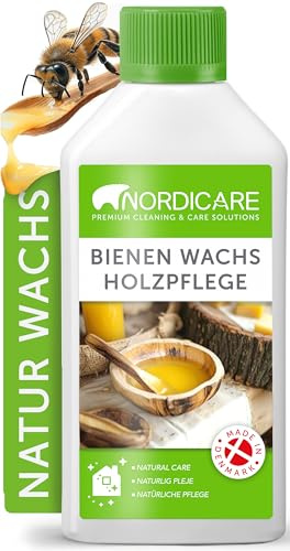 Nordicare Bienenwachs 500ml für Holz & Möbel natürlich & effektiv | Bienen-Wachs zur Möbel- & Holzpflege für alle Holzarten - Möbelpflege Holzwachs Politur, Holzschutz Möbelwachs