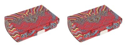 Estuche para maquillaje y pintalabios bordado con espejo, color clarete, Juego de 2 (clarete), See Description, como se muestra en la