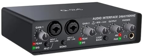 Audio Mixer, Q24 Universal Professional Interface USB Computer Arranger Sound Card With Monitor Electric Guitar Live Recording