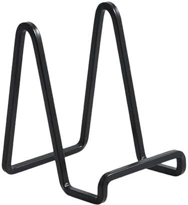 Cavalletto da 15,2 cm, 1 supporto per piatti, piatti decorativi, per foto, immagini, piatti decorativi, nero