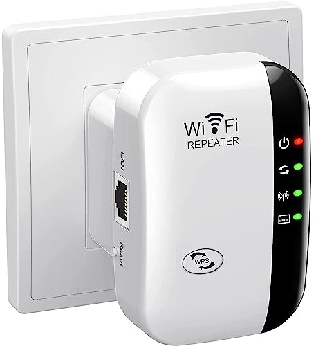 2025 Newest WiFi Signal Booster, WiFi Extender, WiFi Repeater, 300M 2.4GHz Wireless Signal Amplifier, Network Signal Booster—With Ethernet Port, Quick Setup, Home & Office, UK Plug