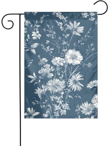 Bandiera da giardino con margherite, crisantemi e fiori di campo, 30 x 45 cm, verticale su entrambi i lati, decorazione per casa colonica, vacanze, esterni, bandiera da cortile