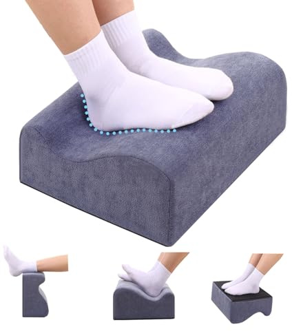 WYJHNLBEDC Fußstütze Schreibtisch Ergonomische Fußstützen Büro | Premium Schaumstoffkern & Abnehmbarer Deckel Rutschfester Fußablage für unter Schreibtisch Hüftschmerzen Blau Mittel