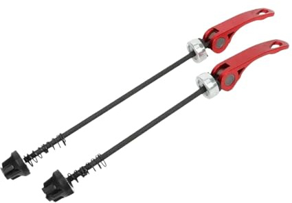 Pegciuho Schnellspannachsen Set für Vorder Und Hinterrad, Fahrradzubehör, Einfach zu Bedienen, für Rennrad Und Mountainbike Radnaben, Rot