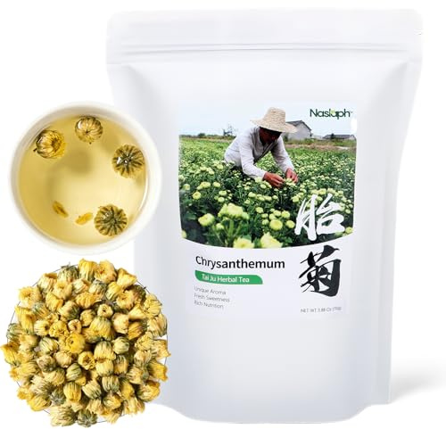 Chrysanthemum Tea, Chinese Chrysanthemum Herbal Flower Tea Loose Leaves, Dried Chrysanthemum Flower with Floral Freshness and Natural Sweetness, Non-GMO, Gluten Free, Caffeine-Free, 3.88 Oz