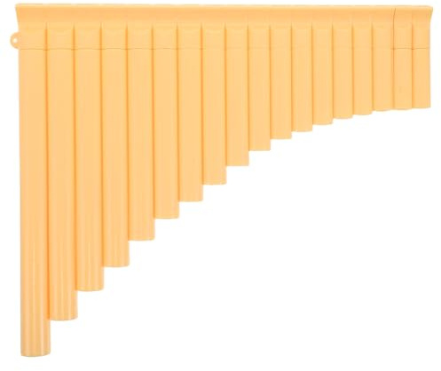 DEARMAMY Gelbe Chinesische Panflöte 16 Pfeifen Traditionelles Holzblasinstrument für Anfänger und Schüler Präzise Gestimmt für Schulkonzerte und Bühnenauftritte