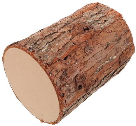 VICASKY Présentoir Souche D’Arbre Artificielle en Bois Réaliste Diamètre 15 CM Hauteur 20 CM Porte-Bougie Chauffe-Plat Rustique Décoration Mariage et Noël Accessoire Photo pour Centre