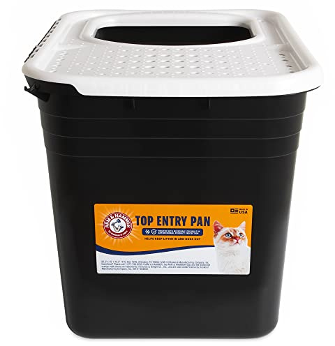 Arm & Hammer Premium Top Entry Litter Box with Filter to Clean Paws and Microban, Made in USA