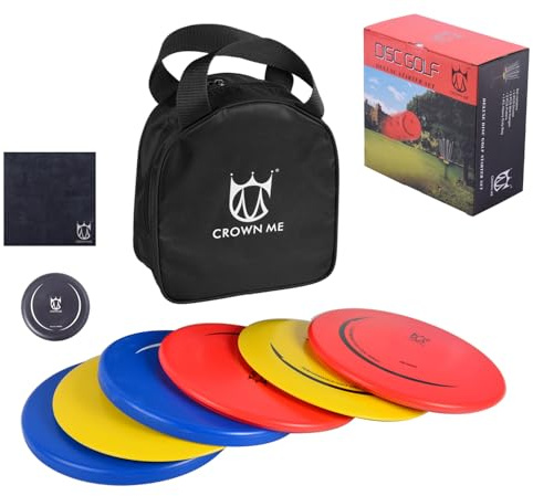 CROWN ME Disc Golf Set with 6 Discs and Starter Disc Golf Bag – Fairway Driver, Mid-Range, Putter Disc