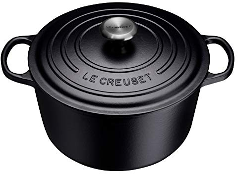 Le Creuset 21195240000430 Bräter Signature rund hoch 24 cm Schwarz, Gusseisen