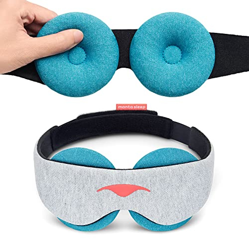Manta Cool Schlafmaske - Verdunkelnde, kühlende Augenmaske, Schlafmaske mit Keramikkühlperlen für Migräne, Schlaf, geschwollene Augen & Linderung von Nasennebenhöhlenbeschwerden