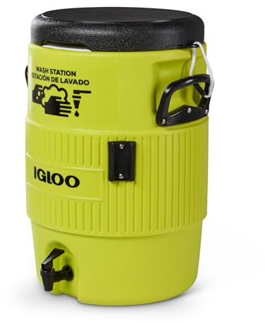 IGLOO Tragbarer Wasserspender für Camping, Arbeitsplatz und Sportveranstaltungen, Handwäsche, Handwäsche, Wasserspender mit Zapfhahn und Seifenablage