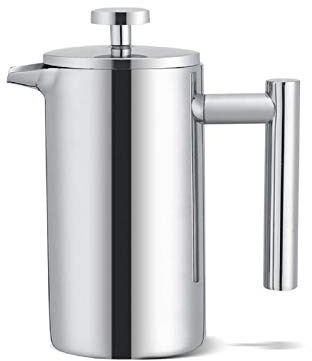 Trintion 800ml French Press Coffee Maker Set Stainless Steel Portable and Heatable Coffee Maker Insulated Heat-Resistant Coffee or Tea Brewed Coffee Maker
