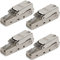 Greluma 4 Piezas RJ-45 Cat6 / 6A enchufe modular de conexión de campo sin herramientas, Cat6A RJ45 blindado para cable de instalación 23-26AWG, para Ordenador personal