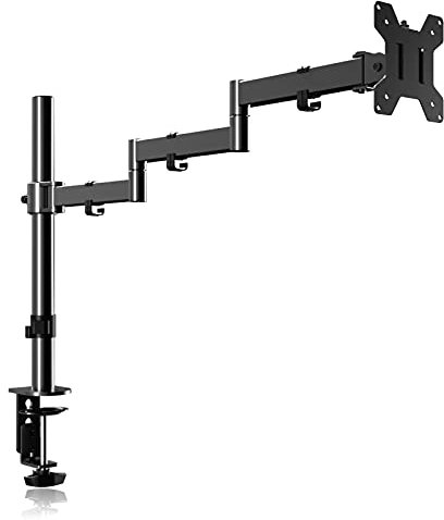 Monitorhalterung,Vesa Tischhalterung Bildschirmhalterung Höhenverstellbar für LED und LCD 17-32 Zoll Monitor Tischhalterung,710mm Extra Langer Arm Neigbar 180° Schwenkbar 360° bis 10 kg,VESA 75/100 mm