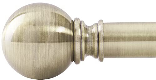 NICETOWN Gardienenstange 182-365 CM Gardinen Stangen mit Runden Endstücken für Transparente Gardinen Ausziehbare Vorhangstangen, 1 Läufig, Bronze, Durchmesser 25MM