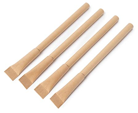 New Living - Umweltfreundliche Stifte, 100% plastikfrei, schwarze Tinte, Kraftpapier und Edelstahl, recycelbar und biologisch abbaubar, umweltfreundliche stationäre Büroprodukte (4)