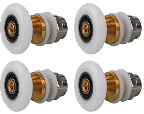 Qikuver 23mm Rotelle per la Porta Della Doccia, 4 Pezzi Rotelline per Rulli Box Doccia Ricambi per Porte Scorrevoli Doccia Cuscinetti Rullo, Rullo per porta in vetro per doccia (23MM)
