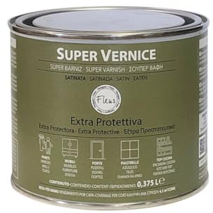 FLEUR DESIGNER'S PAINT | Vernice Monocomponente Ad Alta Resistenza, Extra Protettiva, 375ml, Trasparente Satinata, a Base Acqua, Ideale per Pareti, Mobile, Porte, Piastrelle, Top Cucina, Made in Italy