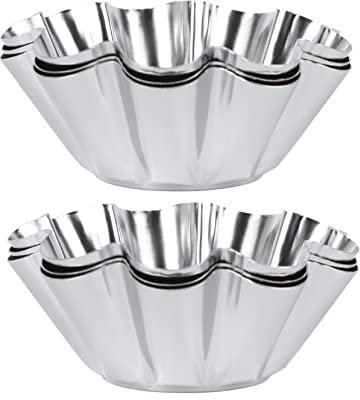 ABOOFAN 6 Pièces mini tartelette inox moules à en acier inoxydable ensemble de moules à moules à antiadhésifs oeuf muffin fournitures de cuisson plat à ustensiles de cuisson