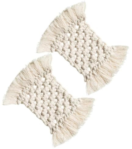 MAGICLULU 6 STK Gewebte Tischsets Glasuntersetzer Für Getränke Makramee-untersetzer Foto-Requisite Untersetzer Tischunterlage Boho-untersetzer Nordisches Dekor Baumwolle Posieren Esstisch