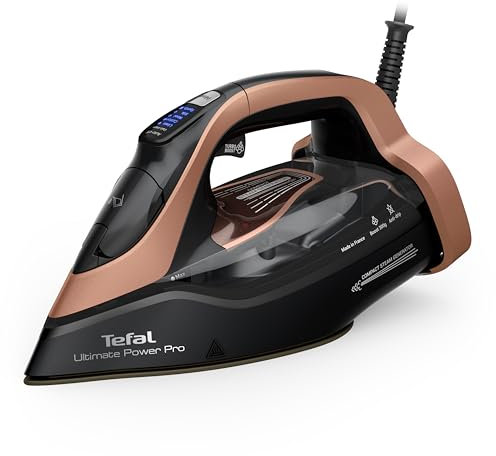 Tefal Ultimate Power Pro Dampfbügeleisen, Pumpentechnologie, 3200 W, 85 g/min kont. Dampfabgabe, 300 g/min-Dampfstoß, Micro Calc-Filter, Autoclean-Bügelsohle, Tropfstopp, 350 ml Wassertank, FV9E50E0
