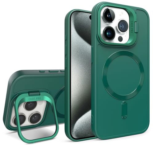 IMEIKONST Case Compatible with iPhone 11 Pro Max Case with Wireless Charging Bulid in Camera Cover with Magnetic Full-Around Protective Bumper 2 in 1 Stand Shell for iPhone 11 Pro Max. Green DJT