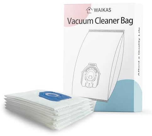 WAIKAS Vacuum Bags Compatible with Miele Vacuum Cleaner, Pack of 5 Hyclean 3D Efficiency Dust Bag, Compatible Replacement for all Miele FJM/GN Vacuum Cleaner Classic C2 Complete C3, blue