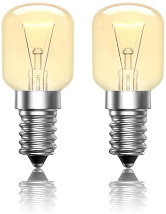 CucuGo Backofenlampe E14 300 Grad,Leuchtmittel E14 Salzlampe,Warm White 2700K Kühlschranklampe Glühbirne SES T25 Dimmbar,220V-240V,240LM,2 Stück