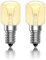 CucuGo Bombilla E14 Lampara de Sal,Bombilla Horno 300 Grados,T25 Bombillas E14 Luz Cálida 2700K para Bombilla Nevera,220-240V,Paquete de 2