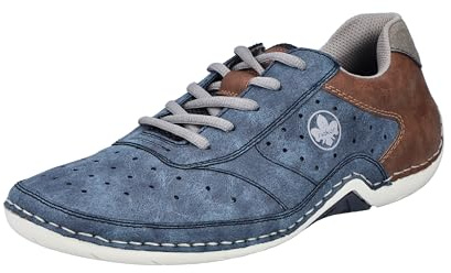 Rieker Herr Sneakers 07506, herr låg, avtagbar innersula, Färg: blå, 43 EU