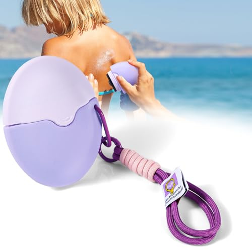 Aplicador de Protector Solar para Niños, 55ml Cepillo de Protección Solar con Tapa Protectora Sin BPA Crema Solar Aplicador de Loción para Niños, Adultos Familias (Morado)
