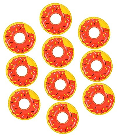 HOOTNEE 10pcs Mini Swim Adorable Doughnut Floating Decor for Mini Houses for Bath Pool Parties Unique Accessories for Miniature Landscapes