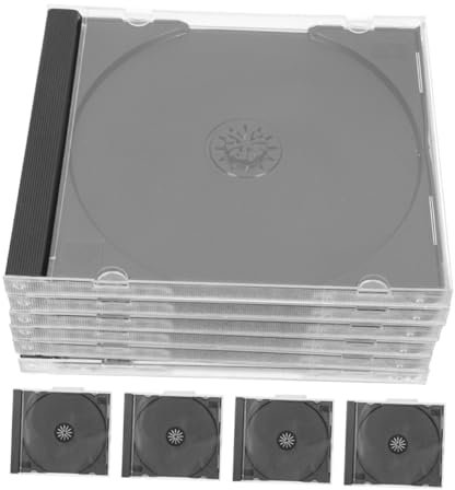 VOSAREA Custodie per CD in Plastica Trasparente, Formato Quadrato, Confezione da 10 Pezzi, per Casa e Scuola, Facile Identificazione dei Dischi