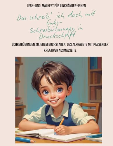 Das schreib´ich doch mit links- Schreibübungen in Druckschrift (Lern- und Malheft für Linkshänder*innen): Schreibübungen zu jedem Buchstaben des Alphabets mit passender kreativer Ausmalseite
