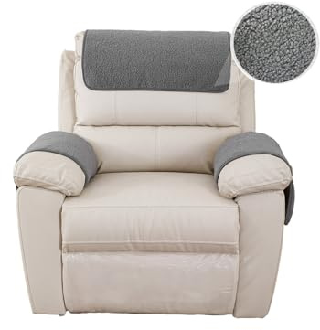 GYHH Armlehnenschoner Für Sessel Mit Tasche, Sesselschoner Sesselauflage, Sesselbezug Für Fernsehsessel, Lambswool Fleece rutschfest Möbelschutz Für Sofa, Stuhl