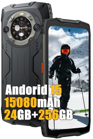 Blackview BV9300 Pro Android 15 Outdoor Handy ohne Vertrag, 24GB+256GB/2TB MTK G99, 6,7 FHD+ 2.4K Doppel Bildschirm,64MP+32MP,15080mAh,4G LTE Outdoor Smartphone Wasserdicht IP68 NFC GPS OTG, Schwarz