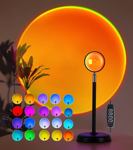 AIHYING Sunset Lamp Projector,Multicolor Changing Night Light 360 Degree Rotation Rainbow Led Sun Lamp for Photography Backgrounds,Party,TikTop Live,Christmas Gifts,Home Decor,Mood Lighting