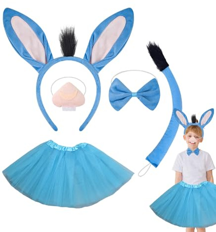 GkgWuxf Djurkostym-set, för att klä kostymer | Småbarn djur öronpannband, småbarn furry orees band rosett näsboll för halloween maskerade