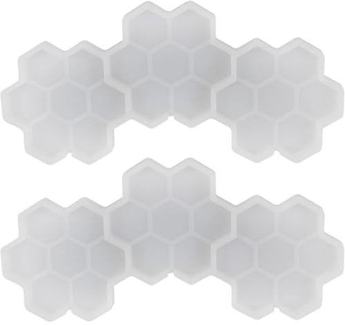 Uzztfa Moules À Sucettes en Silicone en Forme De Nid d'abeille, 2 Pièces, pour Gâteaux Au Chocolat, pour Décoration De Gâteaux, Fondants, Bonbons, Cupcakes