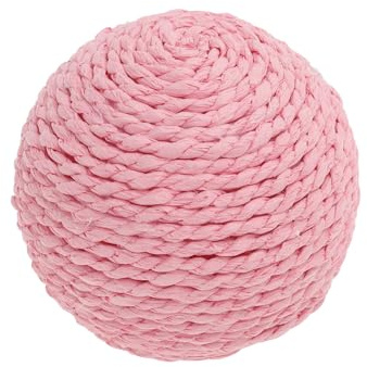 CAPASTEC Katt leker boll med klocka inuti, interaktiva kattbollar för lek och uppskattning, säkerhets-tandvård-katttuggbollar, diameter 10 cm, rosa