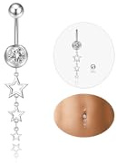 Nelytiya Piercing Ombligo Acero Quirurgico Plata Piercing Ombligo Titanio Para Mujer