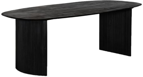 Giga Meubel | Esstisch Feline | Dänisch oval | Mangoholz | Schwarz | 200 cm